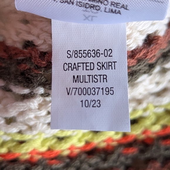 NWT Old Navy Open-Stitch Midi Skirt Crochet Multi Stripe Size XL - Picture 9 of 10